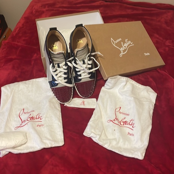 Men size 48 1/2FR or 15.5 US CHRISTIAN LOU BOUTIN HIGH TOP SNEAKERS - Picture 14 of 14